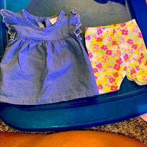 Jean Shirt , Capri Pant Set